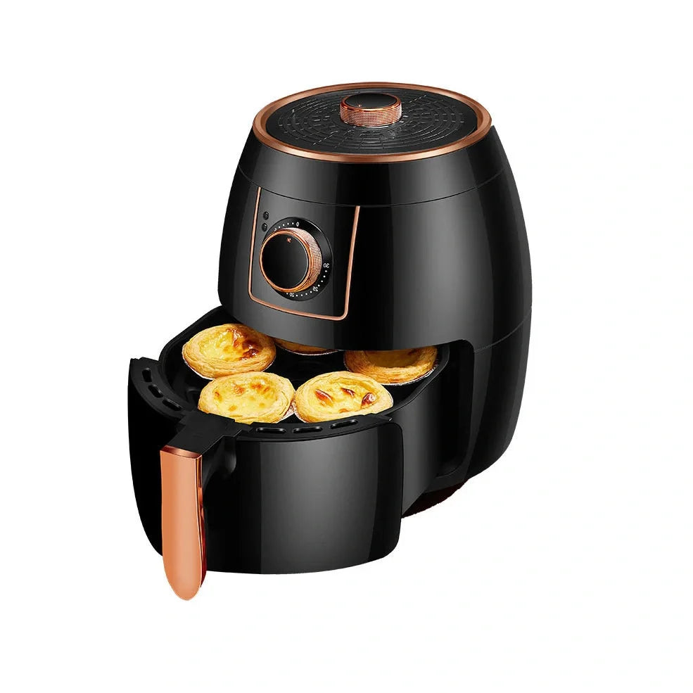 5.5L touch screen air fryer with metal body and LCD display for healthier frying