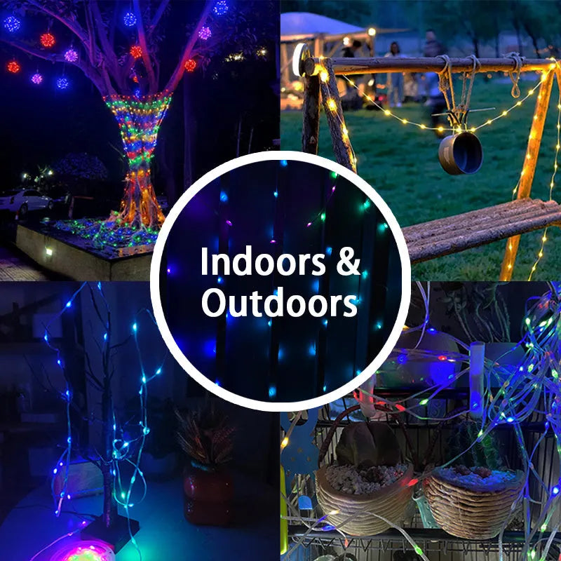 10-metre LED party light string with 100 multi-colour bulbs for indoor outdoor decoration
