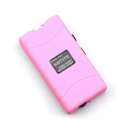 Purple self-defence torch with 100-lumen LED and emergency alarm function measuring 15cm