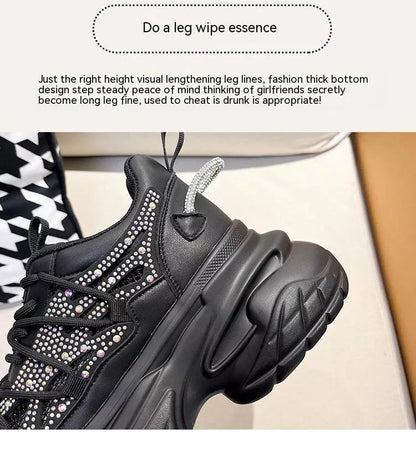 Women's summer mesh breathable sneakers in black, white, and pink with mid heel