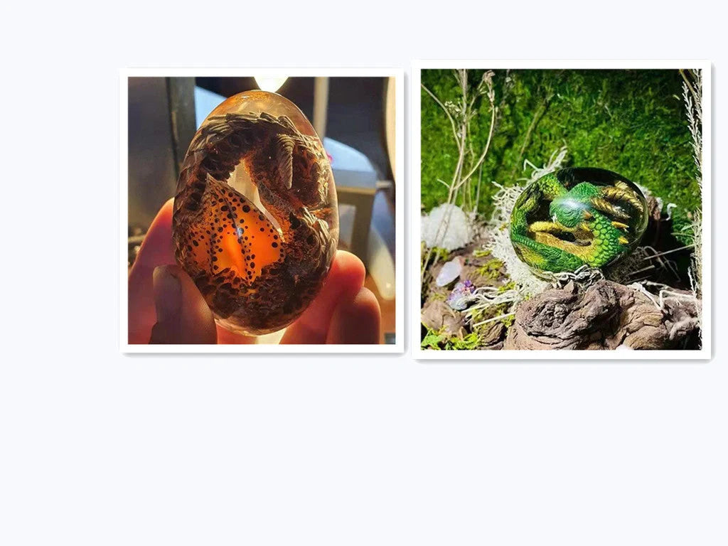 Lava Dragon Egg Desktop Decoration Dinosaur Egg Resin Crafts in various colors and styles