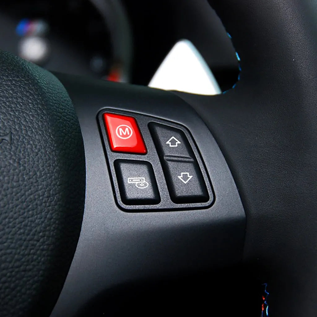 BMW steering wheel M1 M2 mode button upgrade kit with red and blue accent options