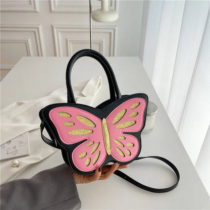 Women's square crossbody shoulder bag in PU leather with contrast colour detailing