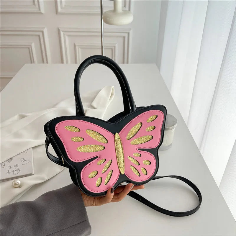 Women's fashion portable crossbody small square bag in genuine PU leather, casual style shoulder bag measuring 27x8x14cm with contrast colour detailing, available in white, pink, blue and black colour options.