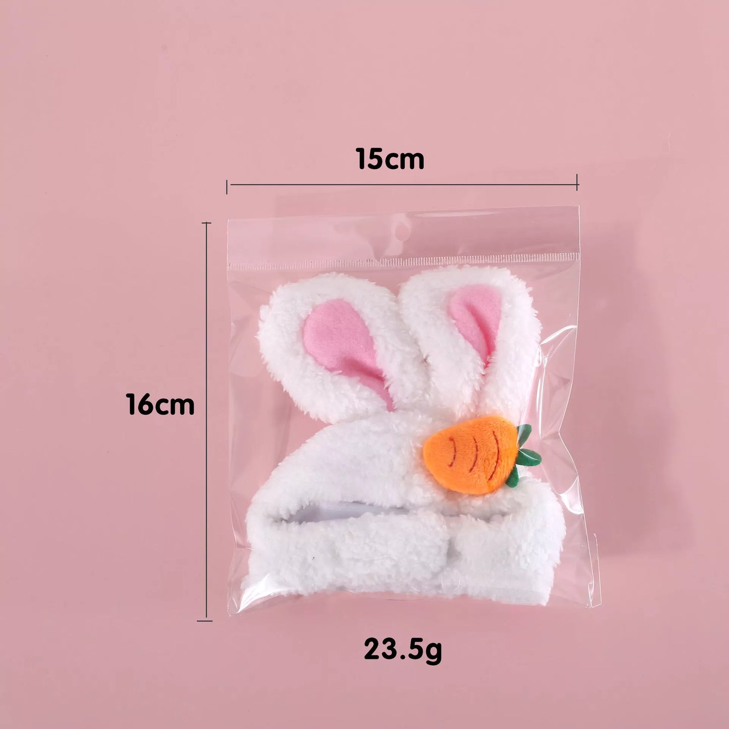 Plush cartoon pet ears hat for cats and dogs, available in flower and carrot rabbit designs