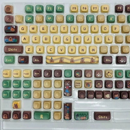 Capabala mechanical keyboard keycaps set with 130 ABS keys in universal compatibility design