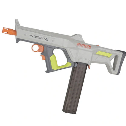 MP85C electric continuous hair soft bomb toy gun with 12-dart capacity and battery-powered firing mechanism