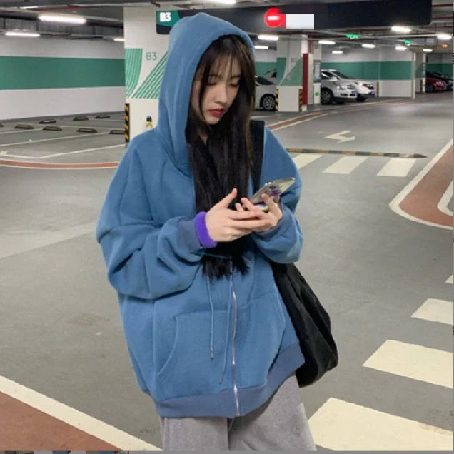 Cozy fleece-lined cardigan jacket in various colors and sizes, featuring lace and chain detailing for a stylish look