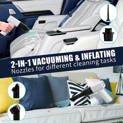 White plastic dust collector with USB-powered vacuum cleaner for household dust removal