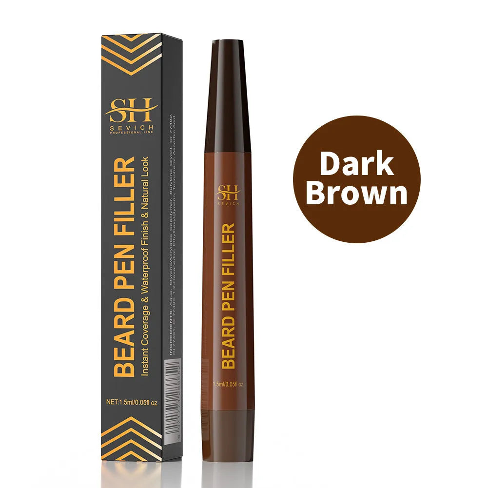 Men's sweatproof waterproof beard eyebrow filler pencil in black or dark brown