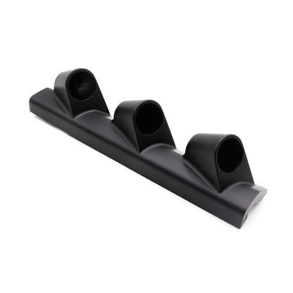 Black car instrument frame with three holes for 52mm gauge mounting in right-drive configuration
