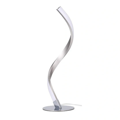 Spiral snake bedside table lamp in black with 390mm height, 140mm base, and three-colour dimming on UK plug