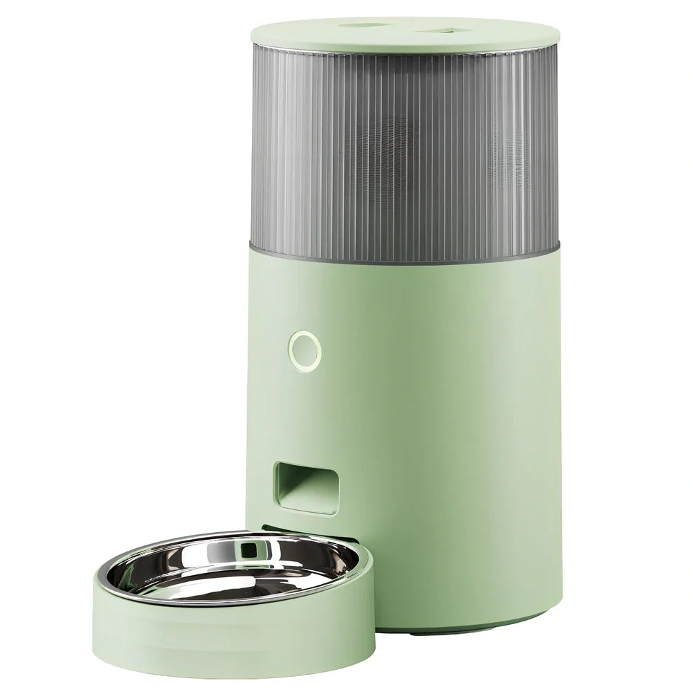 Mefu Smart Feeding automatic pet feeder in beige with 2.5L capacity and Wi-Fi control