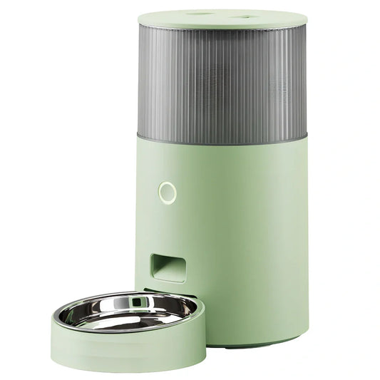 Mefu Smart Feeding automatic pet feeder in beige with 2.5L capacity and Wi-Fi control