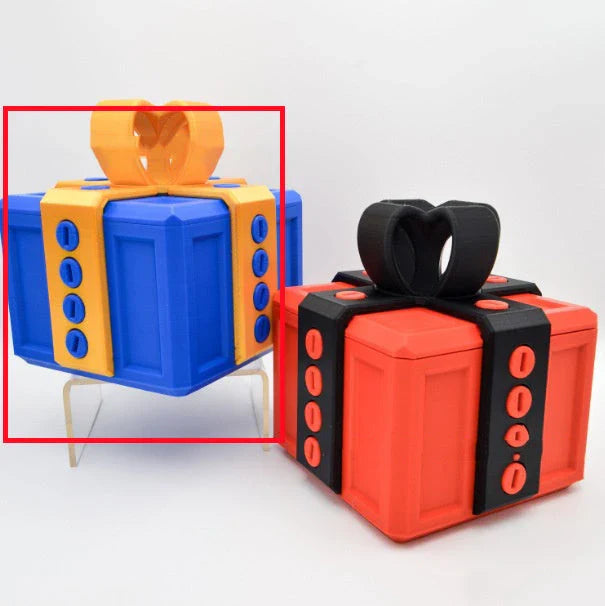 Playful 3D Prank Gift Box in various color combinations - a unique and quirky novelty item for any occasion