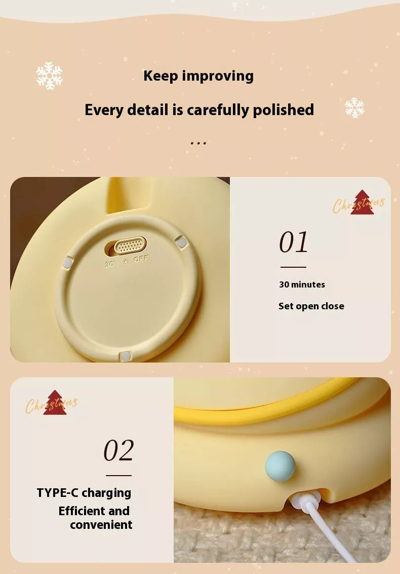 USB Rechargeable Christmas Tree Silicone Night Light with warm glow for eye protection