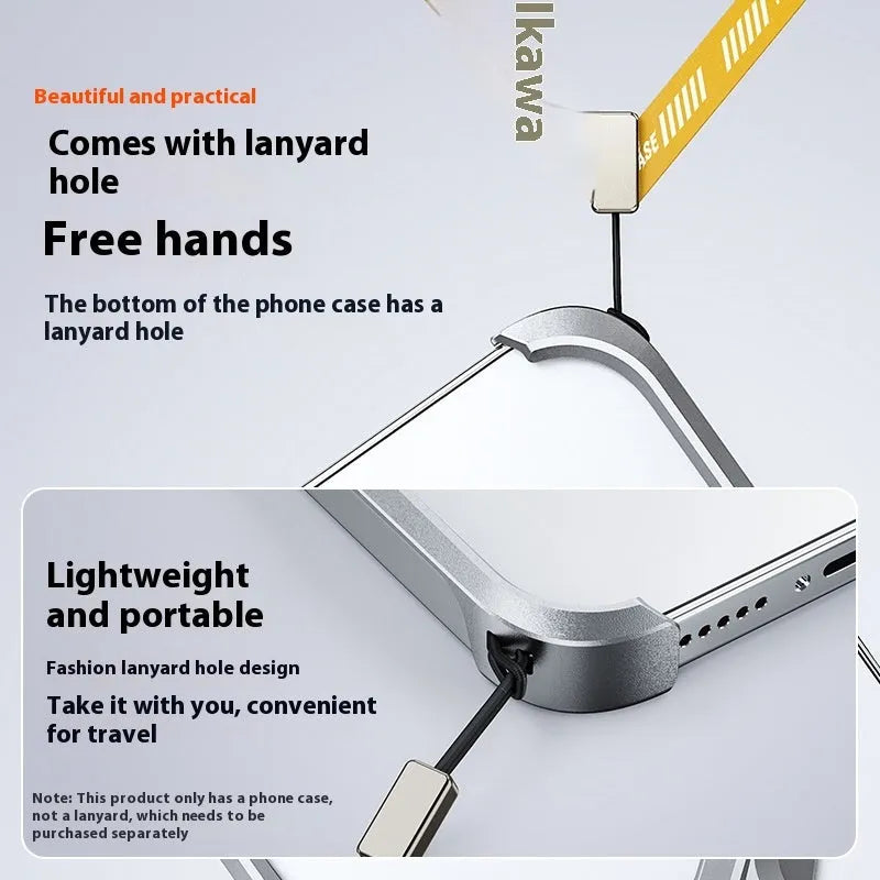 X-shaped aluminium alloy frameless half-pack phone case for iPhone 13 14 15 Pro Max in Bright Moon Silver, Dark Gray or Titanium Gold