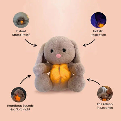 Soothing Breathing Bunny Plush Toy with Calming Lights, Sounds, and Rhythmic Motion to Comfort and Relax Newborns