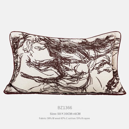 Golden horse pattern jacquard cushion in square and waist sizes with three colour options