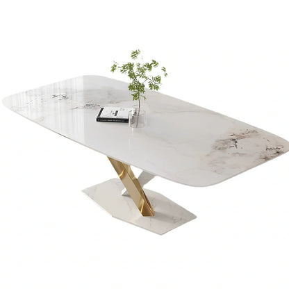 Stainless steel dining table with bright slate finish measuring 130cm long by 70cm wide