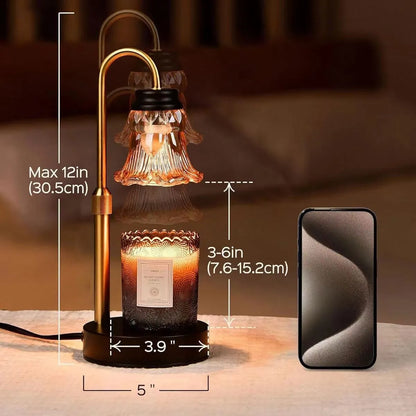 30.5cm tall bamboo electric wax melting lamp for aromatherapy with international voltage compatibility