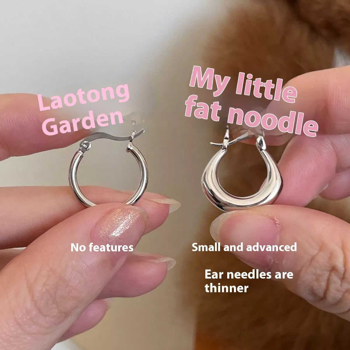 Small Fat Circle Ear Clip Bracelet in white gold and yellow gold colors