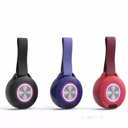 Portable Bluetooth speaker with colored lights and waterproof design