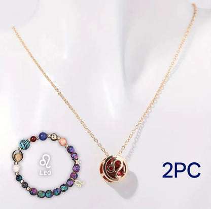 Natural stone beaded necklace and matching bracelet set with colourful gemstone beads.