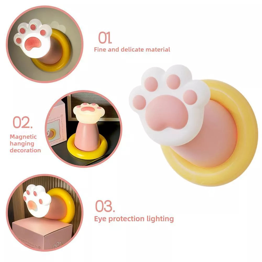 Cat Paw Desk Lamp with adjustable brightness and rechargeable battery