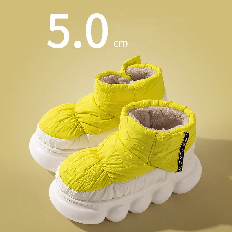 Women's winter ankle boots with down cloth upper and EVA sole in various colors