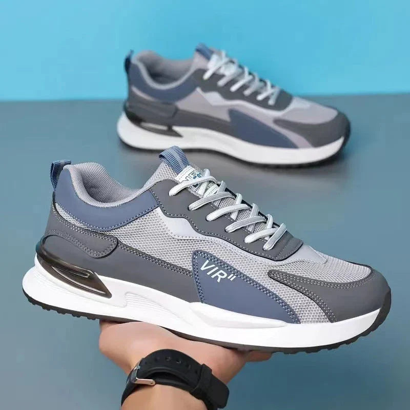 Stylish color-blocked mesh sneakers with breathable design for men