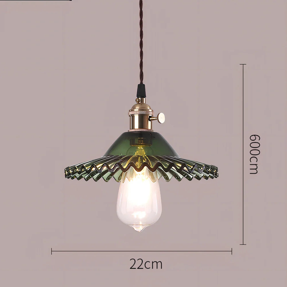 Nordic glass chandelier with copper body and adjustable 1.2m height in multiple colour options