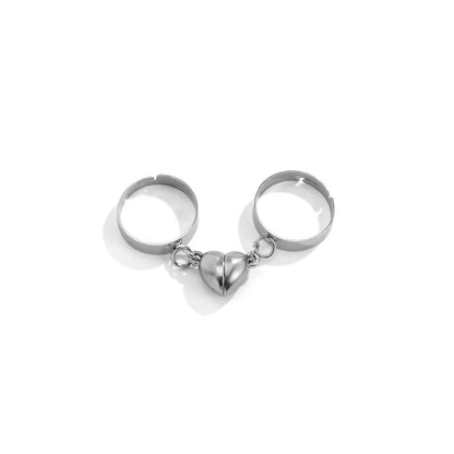 Stylish heart-shaped couple's bracelets with delicate floral accents made of durable iron chain