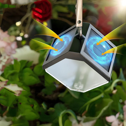 Outdoor solar ice brick chandelier with dual-colour LED lighting and clip mount