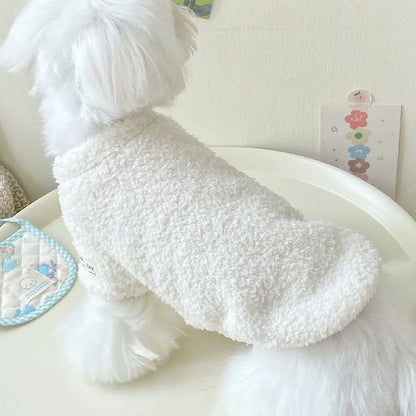 Reversible cloud velvet dog jacket shown in multiple colours and sizes