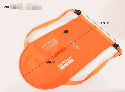 Dual Airbag Waterproof Backpack in fluorescent orange for swimming and outdoor activities