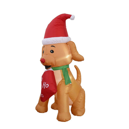 Festive 6-foot Inflatable Christmas Bear with LED Lights, a whimsical holiday decoration for indoor or outdoor use