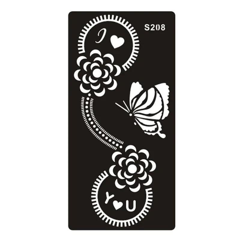Geometric hollow design temporary tattoo sticker in Southeast Asian style on water transfer paper