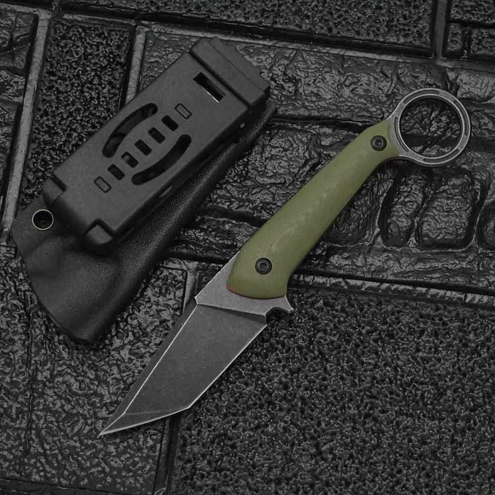 Outdoor Field Self-defense Knife with DC53 steel blade and G10 handle