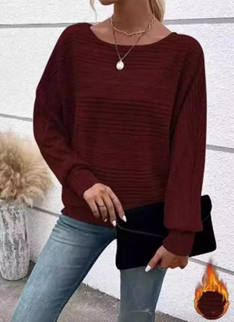 Women's striped batwing sleeves T-shirt in various colors