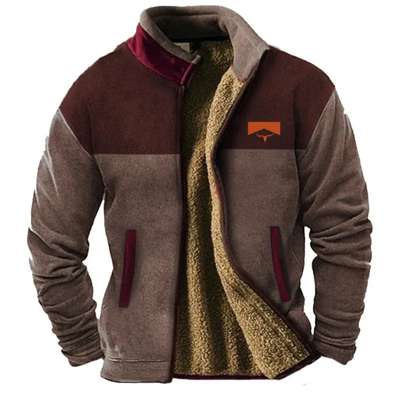 Men's padded coat in green or light brown, polyester fibre construction, sizes S to 5XL