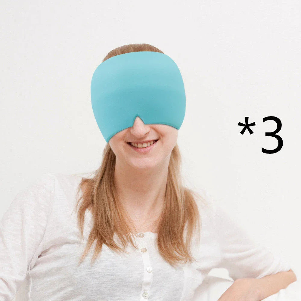 Soothing ice gel eye mask with elastic cloth design for headache and eye strain relief