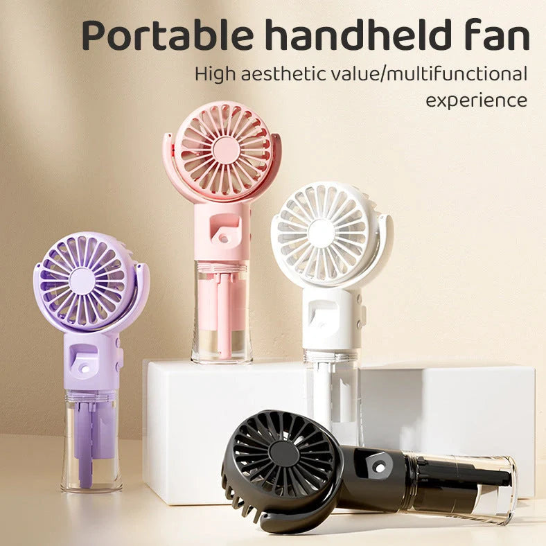 F7 clip spray fan in black colour showing clip attachment and mist spray function
