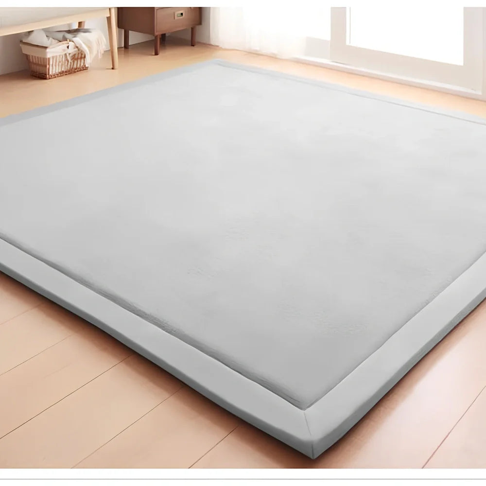 Thick coral velvet tatami mat with 2-3cm pile height for baby crawling protection on floors