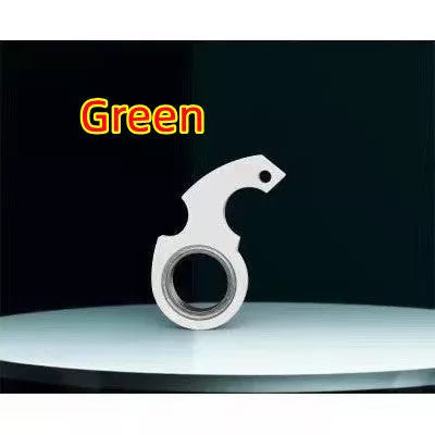 Metal Texture Rotating Keychain in karambit black and red with key ring