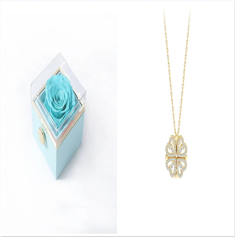 Elegant four-leaf clover necklace with magnetic and detachable design for versatile styling