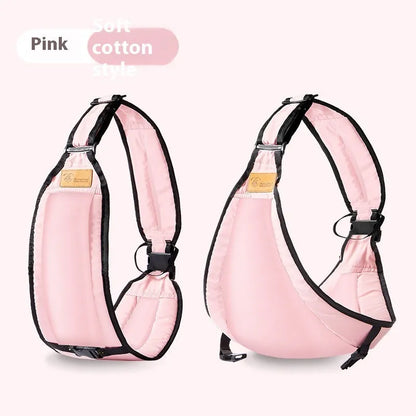 Cloth fabric baby waist stool carrier for hands-free carrying of infants and children.