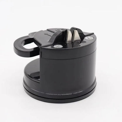 Small suction cup knife sharpener, ABS blade, 65 x 65mm, shown in red yellow green blue orange black white gold silver