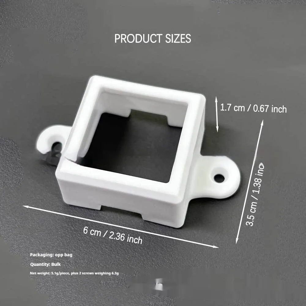 White plastic LED lampshade measuring 1.7cm by 6cm with fixed bracket design