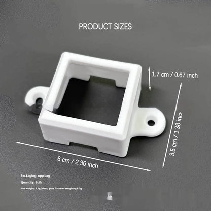 White plastic LED lampshade measuring 1.7cm by 6cm with fixed bracket design
